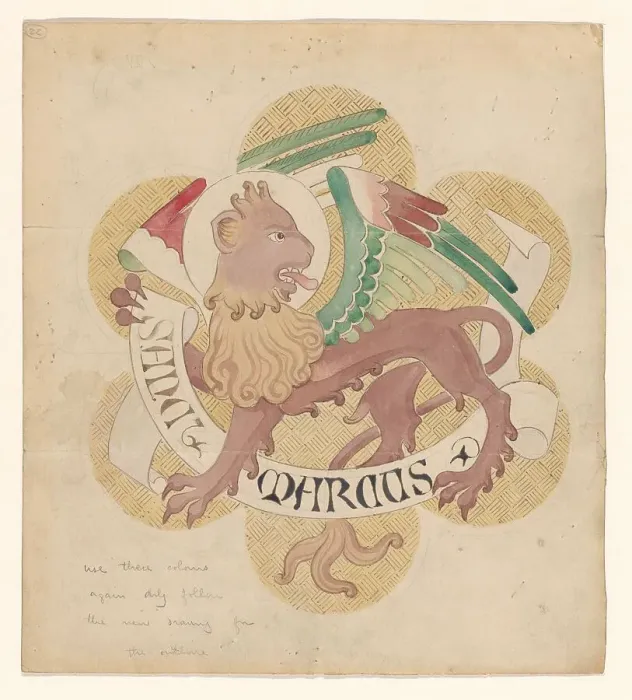 Framed Print : Design for embroidery: lion, symbol of St Mark the Evangelist, c.1850-c.1875. Creator: Hardman & Co.. Design for embroidery: lion, symbol of St Mark the Evangelist, c.1850-c.1875. Creator: Hardman & Co Framed Print : Design for embroidery: lion, symbol of St Mark the Evangelist, c.1850-c.1875. Creator: Hardman & Co.. Design for embroidery: lion, symbol of St Mark the Evangelist, c.1850-c.1875. Creator: Hardman & Co