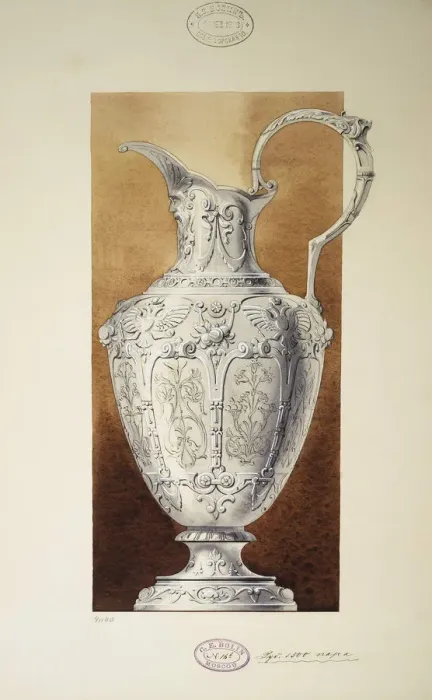Framed Print : Design of a Ewer. (Series The Dowry of Grand Princess Maria Pavlovna), 1907-1908. Artist: Carl Edvard Bolin company Framed Print : Design of a Ewer. (Series The Dowry of Grand Princess Maria Pavlovna), 1907-1908. Artist: Carl Edvard Bolin company
