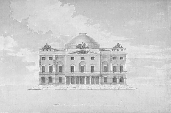 Design for the Facade of a Theater (Perspective), late 18th-early 19th century