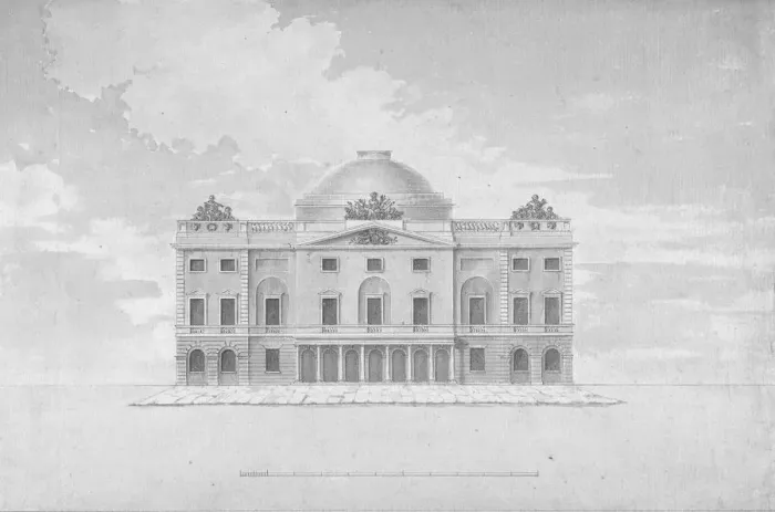 Framed Print : Design for the Facade of a Theater (Perspective), late 18th-early 19th century Framed Print : Design for the Facade of a Theater (Perspective), late 18th-early 19th century