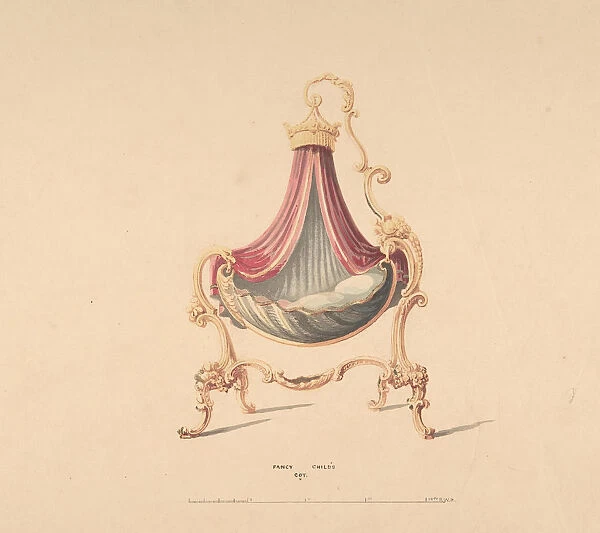 Design for Fancy Childs Cot, 1830-1900. Creator: Robert William Hume