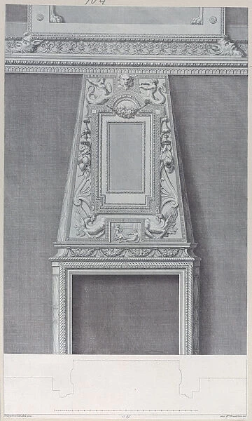 Design of a fireplace, 1756. Creator: Giovanni Battista Brostoloni