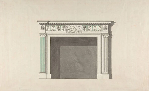 Design for a fireplace, mid-18th-late 18th century. Creator: Attributed to Robert Adam