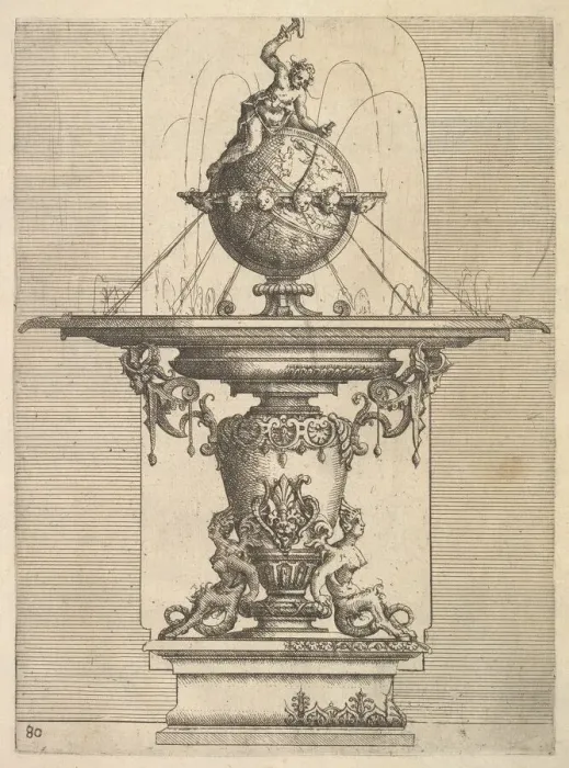 Framed Print : Design for a Fountain, plate 80 from Dietterlins Architettura, 1598 Framed Print : Design for a Fountain, plate 80 from Dietterlins Architettura, 1598
