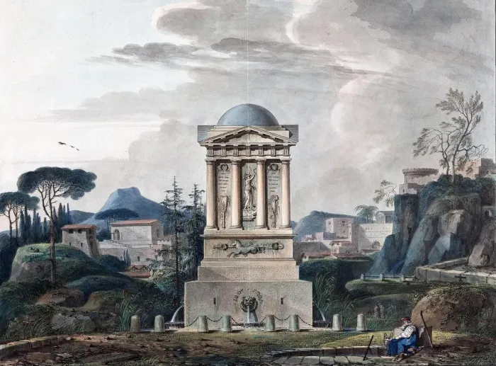 Framed Print : Design of the Fountain in Poltava, 1807. Artist: Thomas de Thomon, Jean Francois (1754-1813) Framed Print : Design of the Fountain in Poltava, 1807. Artist: Thomas de Thomon, Jean Francois (1754-1813)