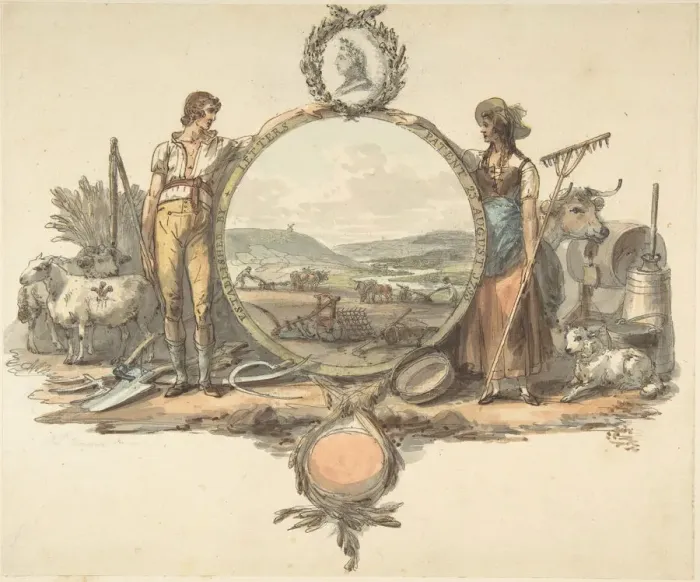 Framed Print : Design for a Frontispiece, ca. 1793. Creator: Josiah Boydell Framed Print : Design for a Frontispiece, ca. 1793. Creator: Josiah Boydell