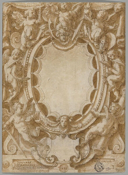 Design for Frontispiece to the Seven Virtues, 1598. Creator: Joannes Stradanus