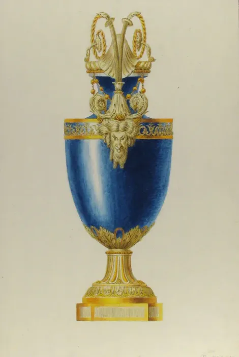 Framed Print : Design for a Gilt Bronze Urn, ca. 1770-90. Creator: George Heinrich von Kirn Framed Print : Design for a Gilt Bronze Urn, ca. 1770-90. Creator: George Heinrich von Kirn
