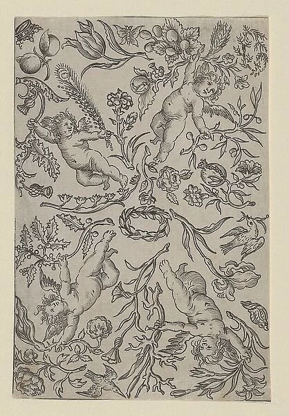 Design for a Gilt Leather Panel, ca. 1660-70. Creator: Anon