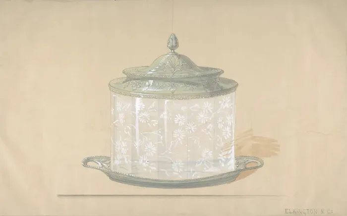 Framed Print : Design for a Glass Box with a Silver Base and Cover, 1820-65 Framed Print : Design for a Glass Box with a Silver Base and Cover, 1820-65