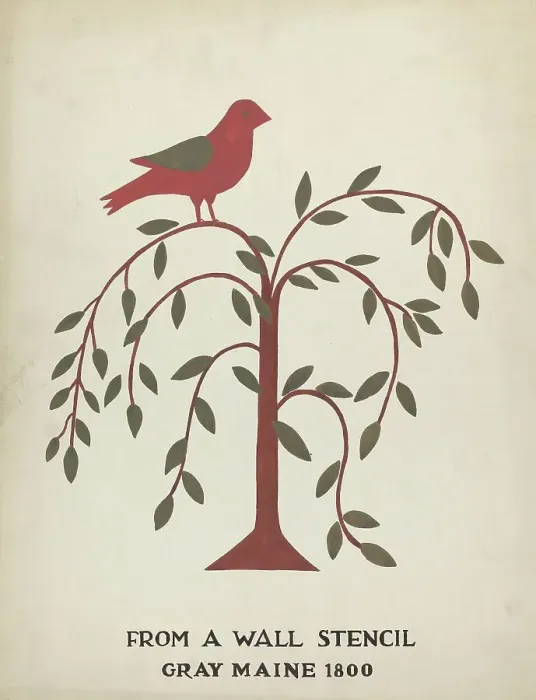 Framed Print : Design from Gray, Maine 1800 (no. 1): From Proposed Portfolio Maine Wall Stencils, 1935 / 1942. Creator: Mildred E Bent. Design from Gray, Maine 1800 (no. 1): From Proposed Portfolio Maine Wall Stencils, 1935 / 1942 Framed Print : Design from Gray, Maine 1800 (no. 1): From Proposed Portfolio Maine Wall Stencils, 1935 / 1942. Creator: Mildred E Bent. Design from Gray, Maine 1800 (no. 1): From Proposed Portfolio Maine Wall Stencils, 1935 / 1942