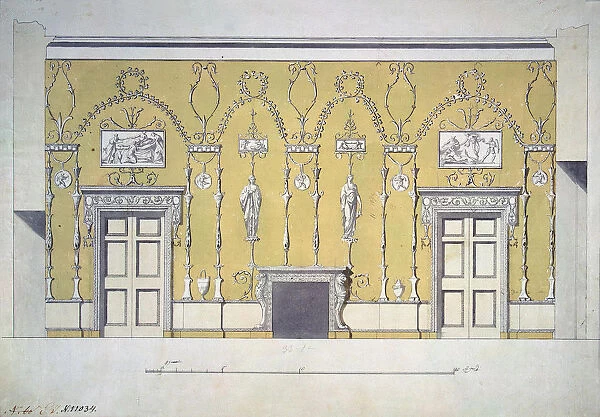 Design of the Green Dining room Great Palace in Tsarskoye Selo, Early 1780s. Artist: Cameron, Charles (ca. 1730  /  40-1812)