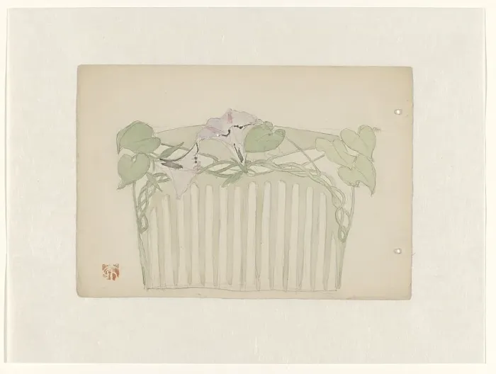 Framed Print : Design for a hair comb, c.1898-c.1905. Creator: Jules Chadel Framed Print : Design for a hair comb, c.1898-c.1905. Creator: Jules Chadel