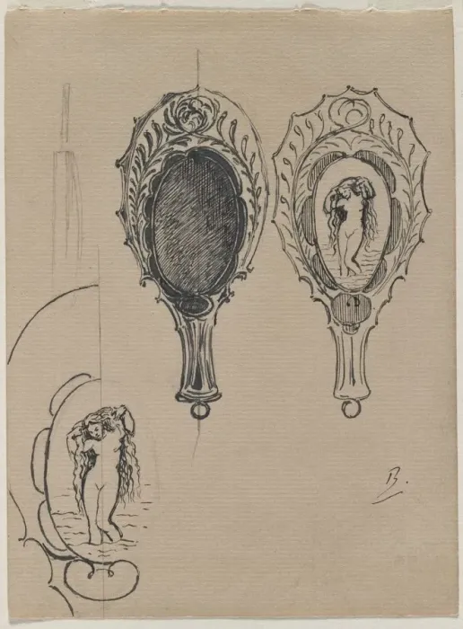 Framed Print : Design for a Hand Mirror, c. 1900-1902. Creator: Felix Bracquemond (French, 1833-1914) Framed Print : Design for a Hand Mirror, c. 1900-1902. Creator: Felix Bracquemond (French, 1833-1914)