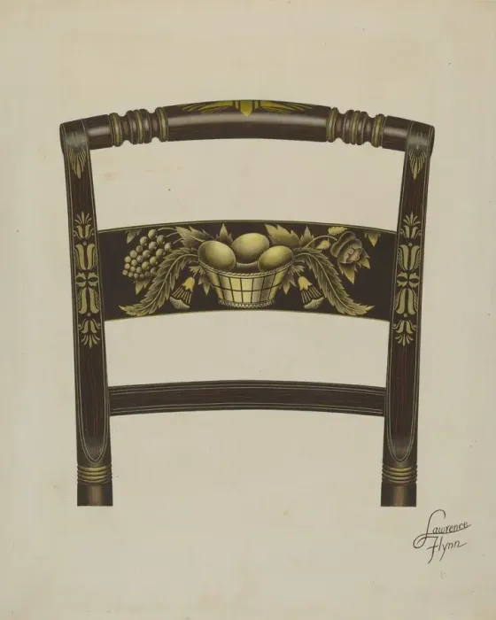 Framed Print : Design on Back of Hitchcock Chair, c. 1936. Creator: Lawrence Flynn Framed Print : Design on Back of Hitchcock Chair, c. 1936. Creator: Lawrence Flynn