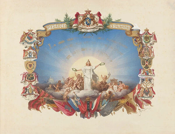 Design for an Honorary Diploma, 1869. Creator: Jan Philip Koelman