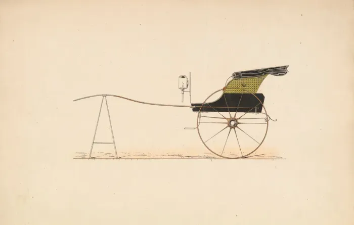 Framed Print : Design for Hooded Chaise, 1850-74. Creator: Unknown Framed Print : Design for Hooded Chaise, 1850-74. Creator: Unknown