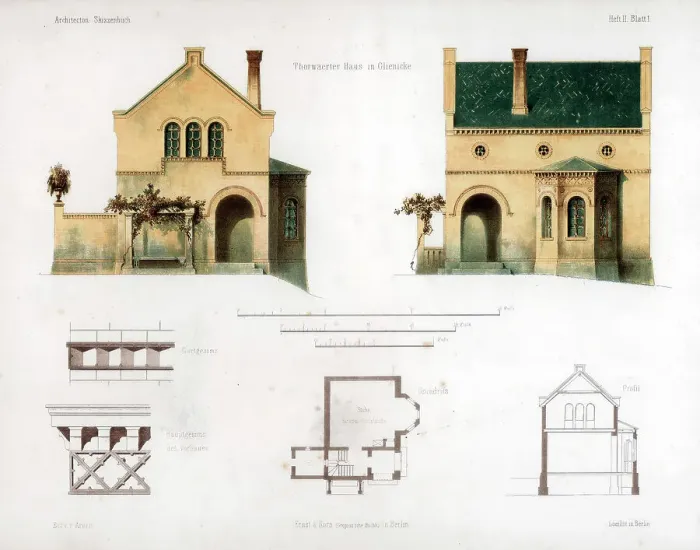 Framed Print : Design for a house in Glienicke, Germany, c1850. Artist: Anst von W Loeillot Framed Print : Design for a house in Glienicke, Germany, c1850. Artist: Anst von W Loeillot