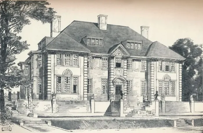 Framed Print : Design for a house at Hampstead By C. H. B. Quennell, c1913 Framed Print : Design for a house at Hampstead By C. H. B. Quennell, c1913