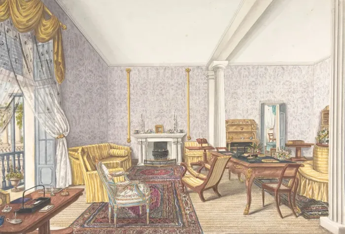 Framed Print : Design for interior, ca. 1830. Creator: Charles de Brocktorff Framed Print : Design for interior, ca. 1830. Creator: Charles de Brocktorff