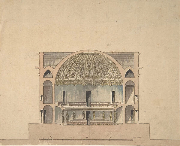 Design for the Interior Elevation of a Theater, ca. 1800. Creator: Anon