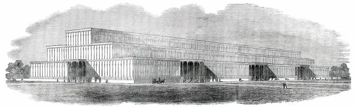 Framed Print : Design by Joseph Paxton, F.L.S. for a Building for the Great Exhibition of 1851, 1850. Creator: Unknown Framed Print : Design by Joseph Paxton, F.L.S. for a Building for the Great Exhibition of 1851, 1850. Creator: Unknown
