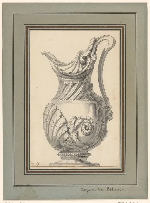 Framed Print : Design for a jug with lid, c.1765-c.1775. Creator: Jean Charles Delafosse Framed Print : Design for a jug with lid, c.1765-c.1775. Creator: Jean Charles Delafosse
