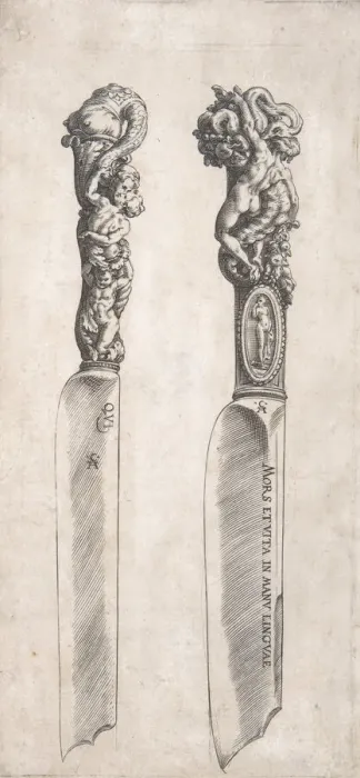 Framed Print : Design for Two Knife Handles, 1553-1615. Creator: Cherubino Alberti Framed Print : Design for Two Knife Handles, 1553-1615. Creator: Cherubino Alberti