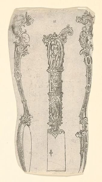 Design for a Knife, Spoon, and Fork, 1560-70. Creator: Erasmus Hornick
