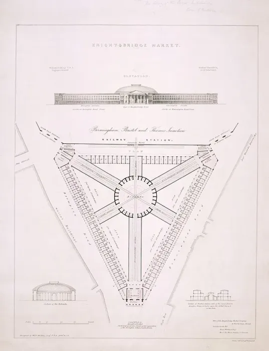 Framed Print : Design for Knightsbridge Market, London, c1840. Artist: JR Jobbins Framed Print : Design for Knightsbridge Market, London, c1840. Artist: JR Jobbins