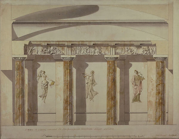 Design for the Large Cabinet in the Pavlovsk Palace, Early 1780s. Artist: Cameron, Charles (ca. 1730  /  40-1812)