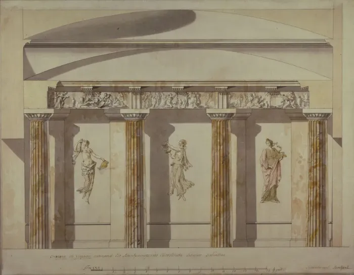 Framed Print : Design for the Large Cabinet in the Pavlovsk Palace, Early 1780s. Artist: Cameron, Charles (ca. 1730 / 40-1812) Framed Print : Design for the Large Cabinet in the Pavlovsk Palace, Early 1780s. Artist: Cameron, Charles (ca. 1730 / 40-1812)
