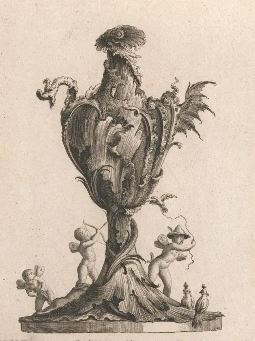 Framed Print : Design for a large Vase or Ewer representing Air, Plate 2 from: Neu inve Framed Print : Design for a large Vase or Ewer representing Air, Plate 2 from: Neu inve
