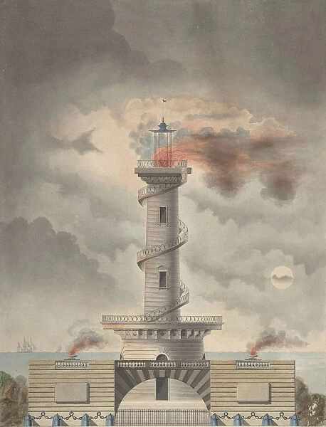 Design for a Lighthouse (Margate?), ca. 1815. Creator: Debenne