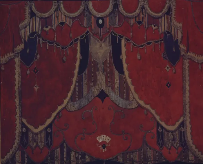 Framed Print : Design of main curtain for the theatre play The Masquerade by M. Lermontov, 1917. Artist: Golovin, Alexander Yakovlevich (1863-1930) Framed Print : Design of main curtain for the theatre play The Masquerade by M. Lermontov, 1917. Artist: Golovin, Alexander Yakovlevich (1863-1930)