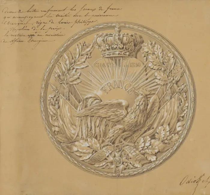 Framed Print : Design for the Medal to Commemorate the Charter of 1830, 1830 Framed Print : Design for the Medal to Commemorate the Charter of 1830, 1830