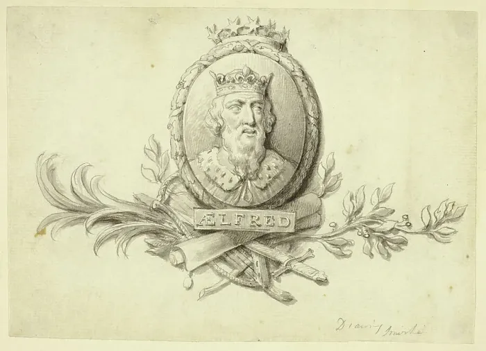 Framed Print : Design for Medallion of King Alfred, n.d. Creator: Sir Robert Smirke Framed Print : Design for Medallion of King Alfred, n.d. Creator: Sir Robert Smirke
