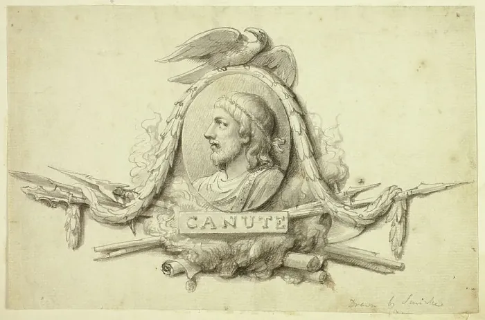 Framed Print : Design for Medallion of King Canute, n.d. Creator: Sir Robert Smirke Framed Print : Design for Medallion of King Canute, n.d. Creator: Sir Robert Smirke
