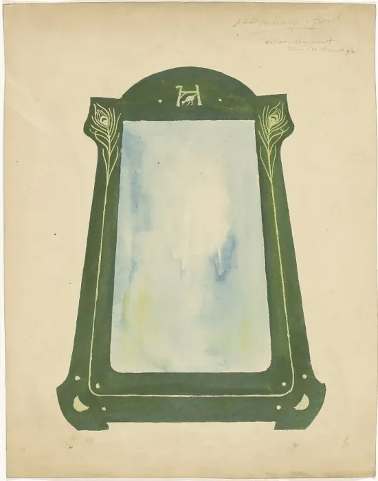 Framed Print : Design for a mirror, 1887-1911. Creator: Gustaaf Frederik van de Wall Perné Framed Print : Design for a mirror, 1887-1911. Creator: Gustaaf Frederik van de Wall Perné