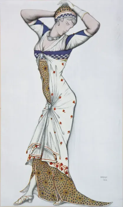 Framed Print : Design of a modern Dress, 1910s. Artist: Bakst, Leon (1866-1924) Framed Print : Design of a modern Dress, 1910s. Artist: Bakst, Leon (1866-1924)