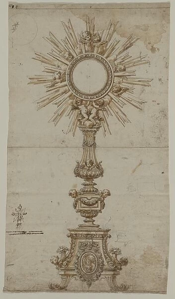 Design for a Monstrance, 1600s. Creator: Anonymous