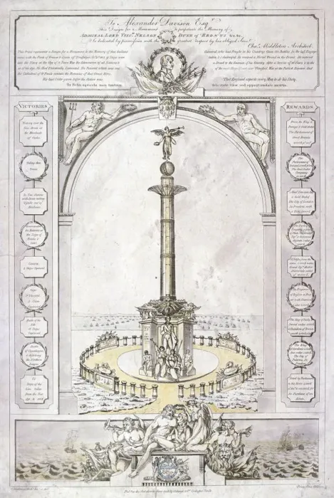 Framed Print : Design for a monument to Admiral Lord Nelson in the form of a column, 1806. Artist Framed Print : Design for a monument to Admiral Lord Nelson in the form of a column, 1806. Artist