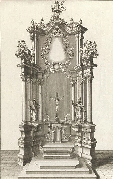 Design for a Monumental Altar, Plate h from Unterschiedliche Neu Inventier... Printed ca. 1750-56. Creator: Johann Michael Leüchte
