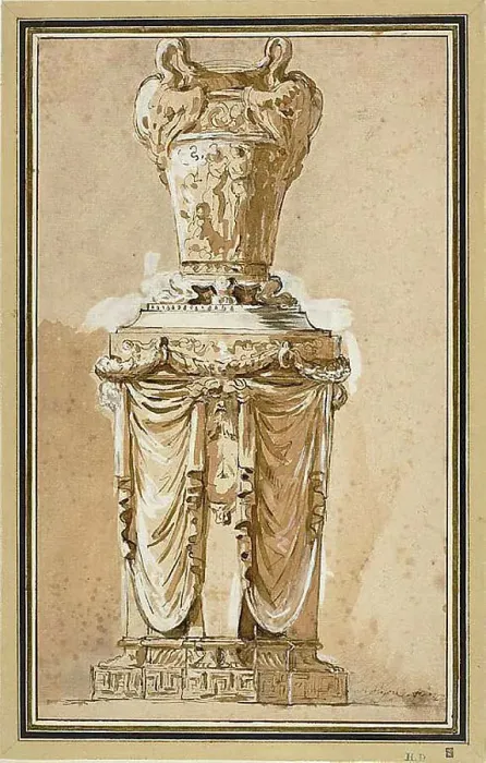 Framed Print : Design for a Monumental Vase, 1778. Creator: Augustin Pajou Framed Print : Design for a Monumental Vase, 1778. Creator: Augustin Pajou