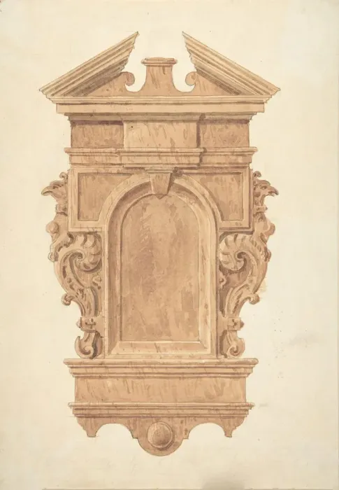 Framed Print : Design for Oak Carving, from the Fireplace, Jerusalem Chamber, Westminster, 1820-71 Framed Print : Design for Oak Carving, from the Fireplace, Jerusalem Chamber, Westminster, 1820-71