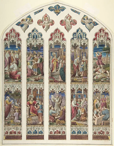 Design for Old Testament Window, ca. 1870. Creator: Attributed to Dante Gabriel Rossetti