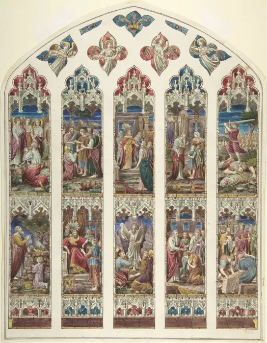 Framed Print : Design for Old Testament Window, ca. 1870. Creator: Attributed to Dante Gabriel Rossetti Framed Print : Design for Old Testament Window, ca. 1870. Creator: Attributed to Dante Gabriel Rossetti