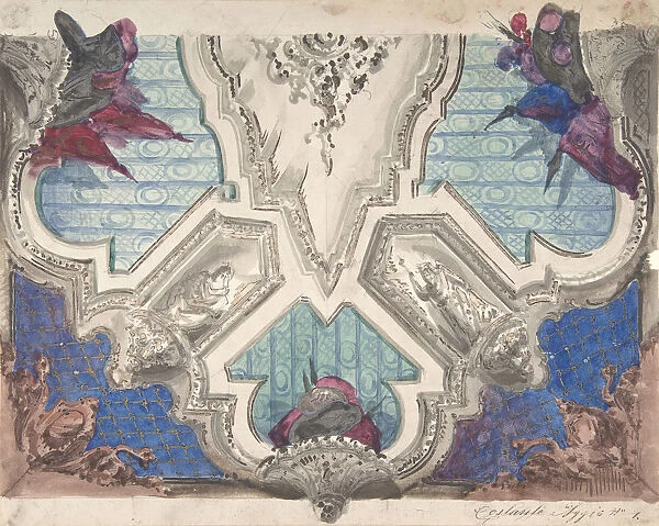 Design for a Painted Ceiling, 1800-1900. Creator: Anon