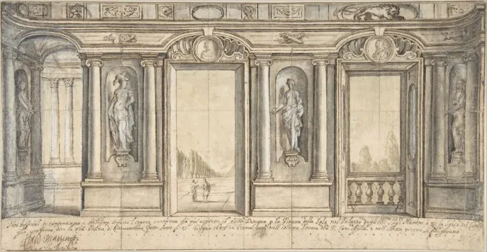 Framed Print : Design for a Painted Wall Decoration for Palazzo Massimo all Aracoeli (Rome), 1683 Framed Print : Design for a Painted Wall Decoration for Palazzo Massimo all Aracoeli (Rome), 1683