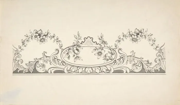 Framed Print : Design for Panel Decoration, 1828-40. Creator: J Hulme Framed Print : Design for Panel Decoration, 1828-40. Creator: J Hulme